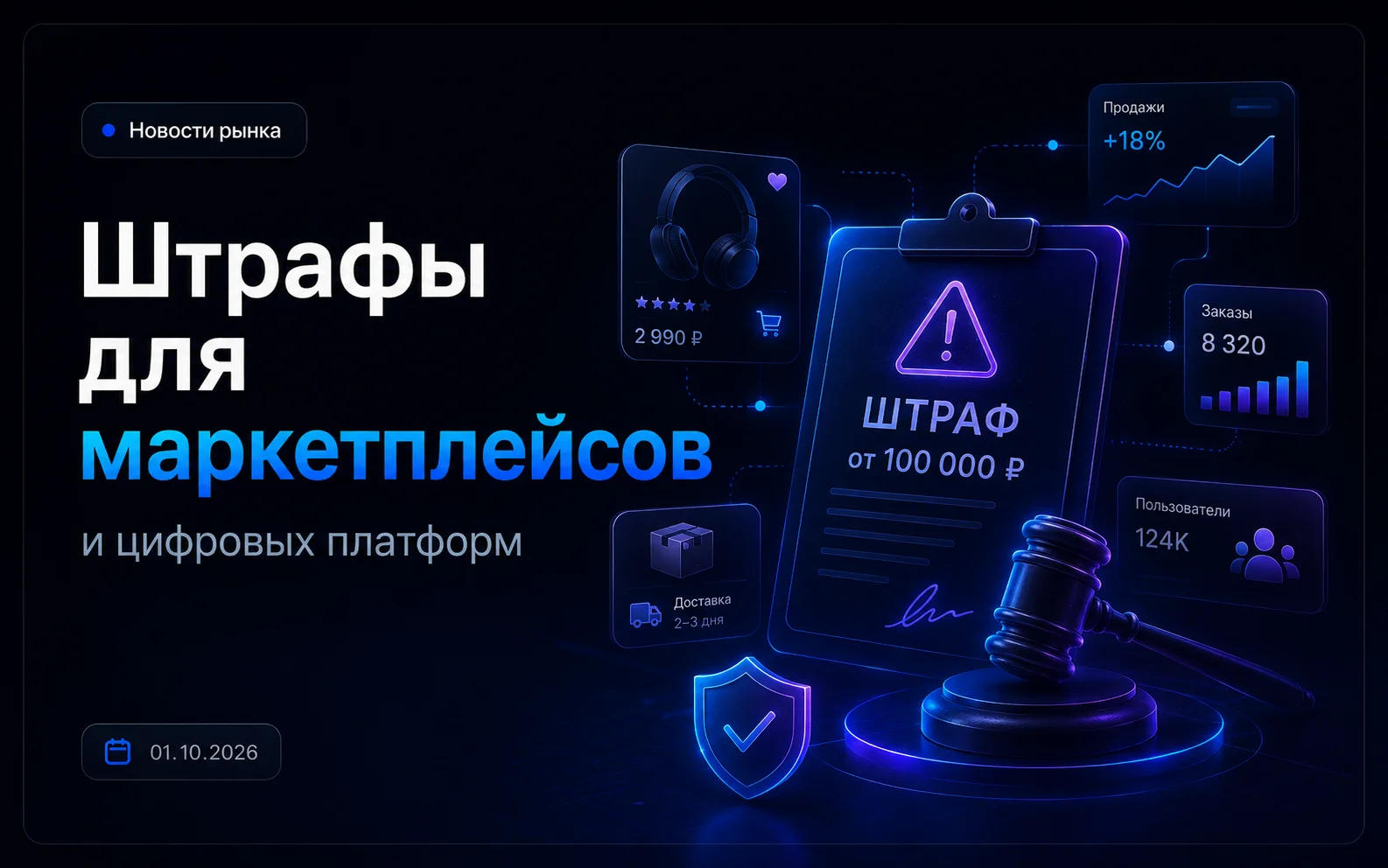 Штрафы для маркетплейсов до 500 000 рублей: что изменится с октября 2026 года